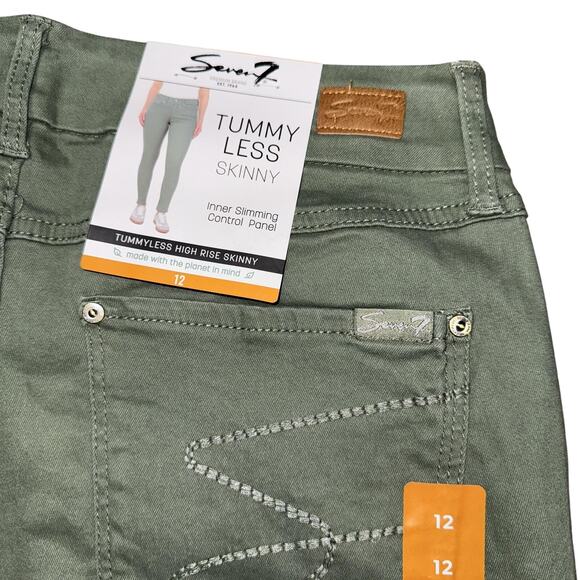 Seven7 Jeans Womens 12 Four Leaf Clover Tummyless High Rise Skinny HY9750E23 - Picture 1 of 13